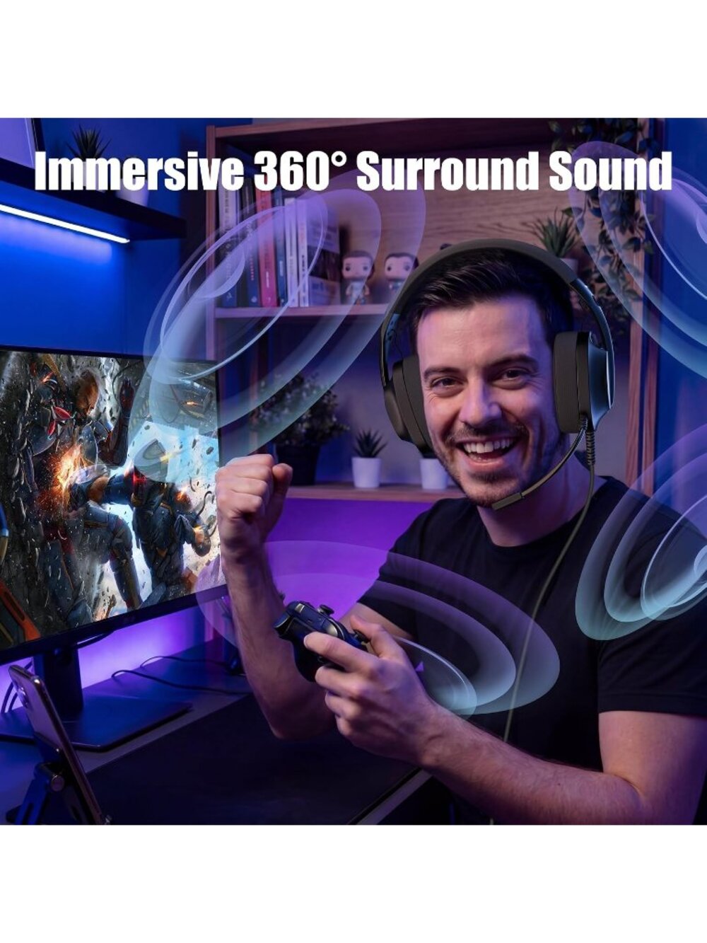 New Wired Gaming Headset for PS5, Xbox, Xbox Series X|S, PC, PS4 - Picture 4 of 6